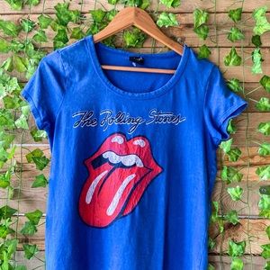 Blue Rolling Stones Tee